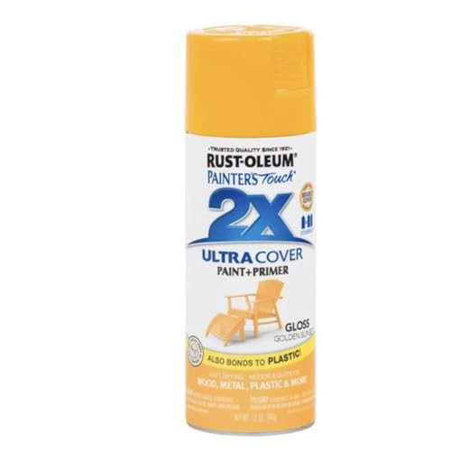 Rust-Oleum Painter's Touch 2X Ultra Cover Spray Paint, Gloss Golden Sunset, 6 Pack