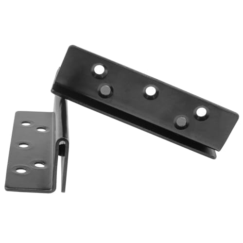 Heavy-Duty Black Frame Column Brackets - 2PCS Double-Hook Design for Bed Frame Reinforcement