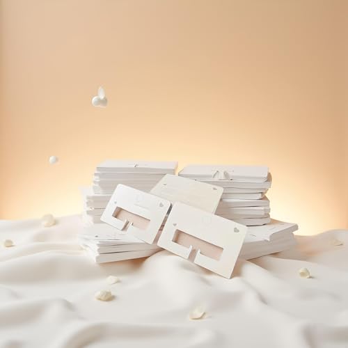 100 Pcs White Hair Clip Display Cards for Hair Bows & Barrettes