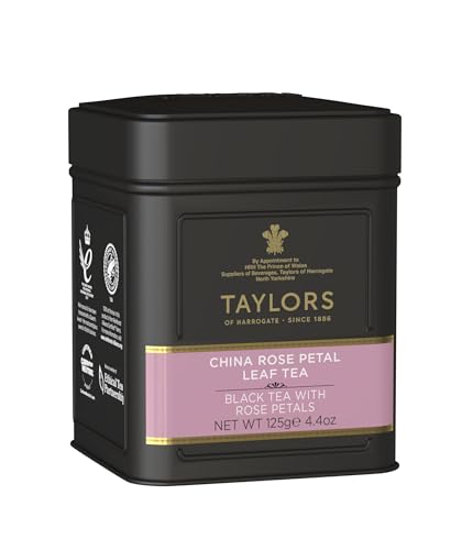 Taylors of Harrogate China Rose Petal Loose Leaf Tea - 4.41 oz Tin (Pack of 2)