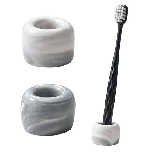 Yundu Ceramic Toothbrush Holder Set - Marble Design for Bathroom
