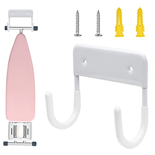 Alpinista White Ironing Board Hanger - Wall Mount for Laundry Rooms