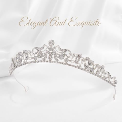 Rhinestone Princess Tiara Crown for Women Bridal Wedding Birthday Party