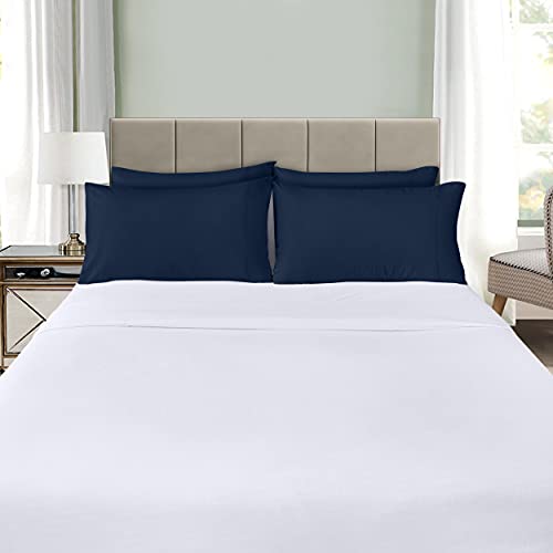 Navy Ultra Soft Microfiber Pillow Cases Set of 4 - Standard Size