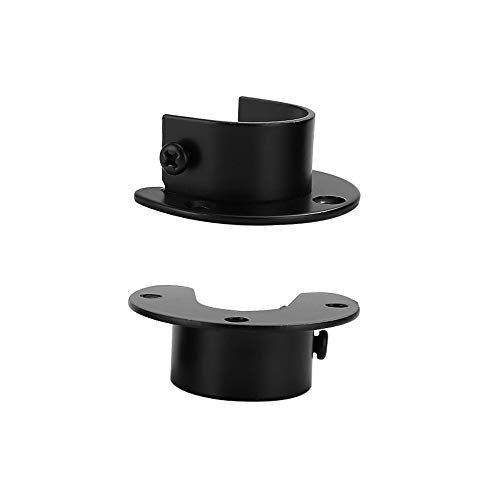 BornFeel Heavy Duty Black Closet Rod Brackets, 1-1/4 Inch U-Shaped Flange, 4pcs