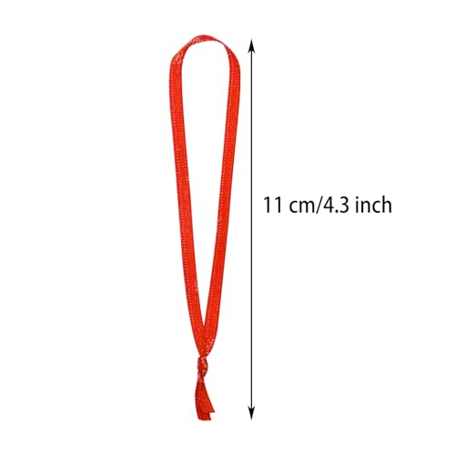 Christmas Ornament Ribbon Penta Angel Red 50Pcs 4.3" Satin Glitter Loops