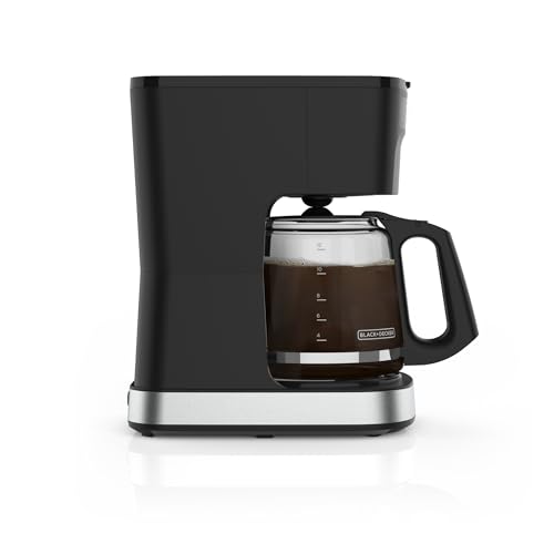 BLACK+DECKER CAFÉCRAFT 12-Cup Programmable Coffee Maker, Stainless Steel Drip Coffeemaker with Vortex Showerhead, Strength Selector, Sneak-A-Cup, Keep Warm
