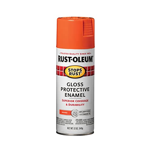 Rust-Oleum Stops Rust Spray Paint, 12 oz, Gloss Orange Finish