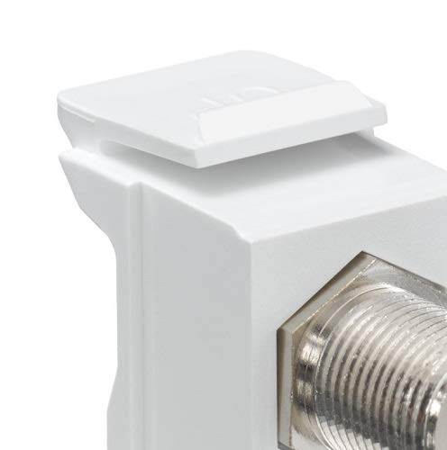 Leviton QuickPort F-Type Coax Adapter - Nickel-Plated, White