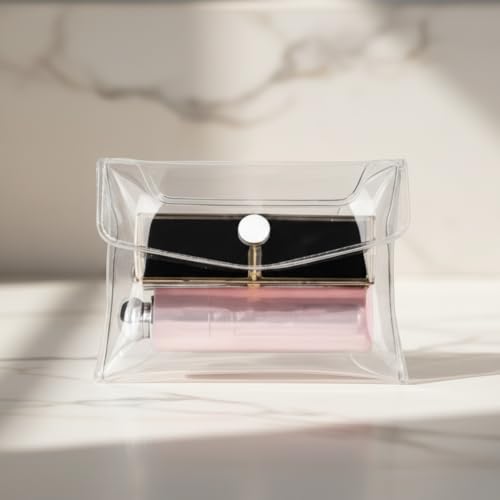ZLmoue 4-Pack Transparent Mini PVC Makeup Bags Clear Cosmetic Pouches