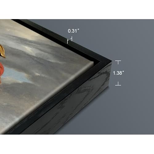 Wieco Art Framed Napoleon Crossing The Alps of Jacques-Louis David Oil Paintings Reproduction Abstract HD Prints Wall Decor Classic Artwork for Home & Office Decoration