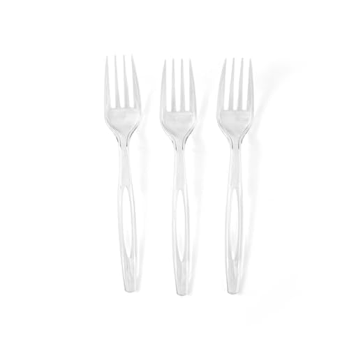 Glad Heavy Duty Clear Disposable Plastic Forks 70 Pack (12 Pk) - Standard Size