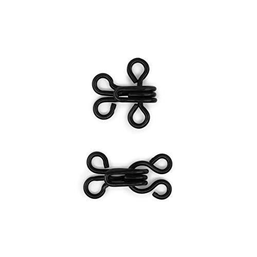 Dritz Hook and Eye Closures, Size 3, Black, 14 Count