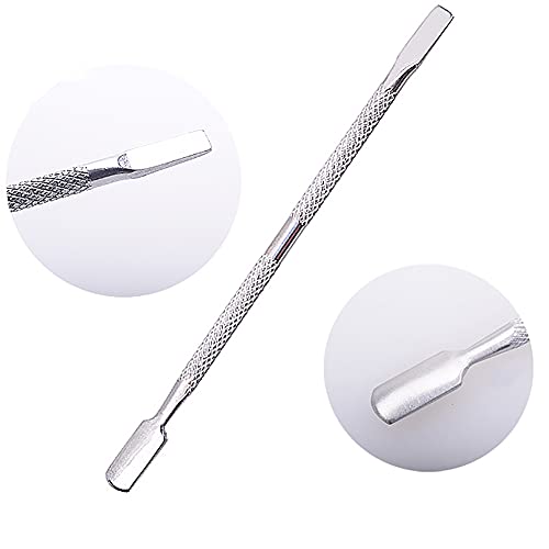 Dual Ended Stainless Steel Cuticle Pusher and Nail Cleaner 4-Pack