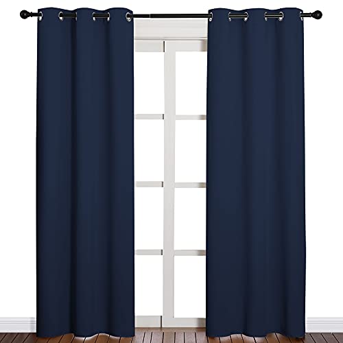 NICETOWN Navy Blackout Curtains - 42" x 84" Energy Saving Drapes