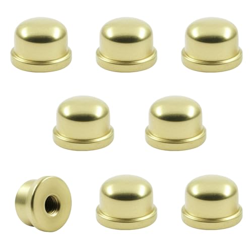 Moicstiy 8 Pcs 1/4-27 Lamp Finial Caps 1/2 Inch Gold Shade Knobs