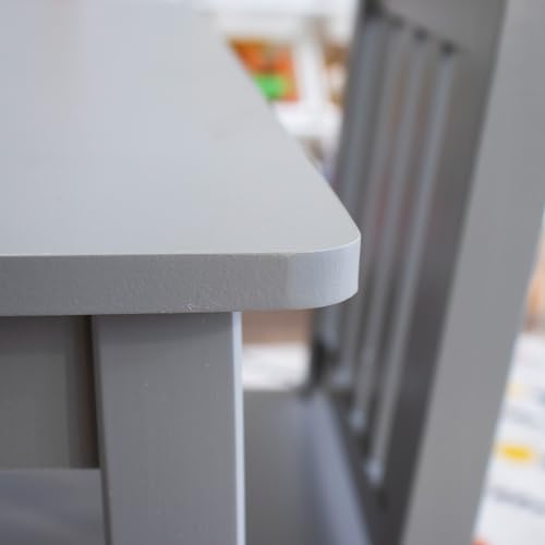 Humble Crew Kids Wooden Table and 2 Chairs Set, Grey - Square Kids Table and Chair Set for Toddlers and Children for Arts, Crafts, and Snack Time - Sturdy, Durable Toddler Activity Table