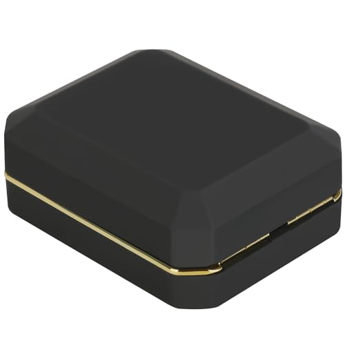 Black Luxury LED Pendant Necklace Gift Box with Velvet Interior