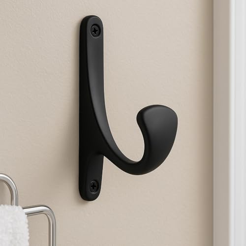 ANGSTROM Matte Black Bath Hook - Wall Mounted Single Prong Holder