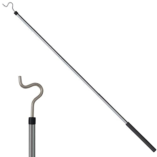 Greeily 50-inch Extendable Clothes Hook Pole Stainless Steel Reach & Hanging Tool