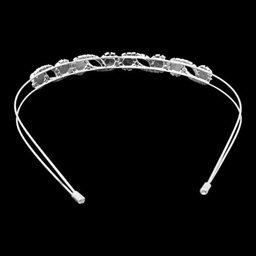 Honbay Crystal Pearl Wedding Headband Bridal Hair Crown Tiara