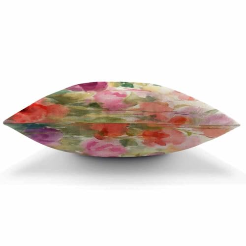 Watercolor Floral 18"x18" Throw Pillow Cover - Spring Landscape Design