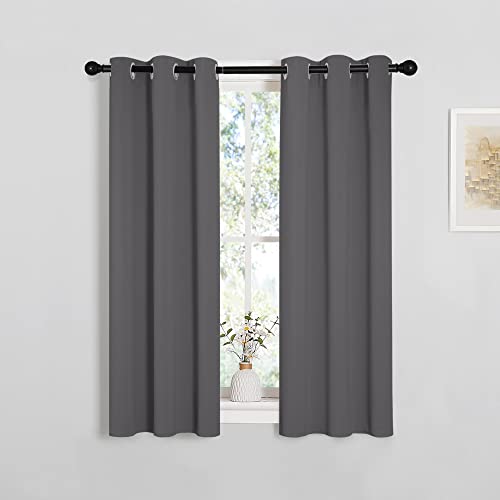 NICETOWN Grey Blackout Curtains - 29"W x 40"L Thermal Insulated Grommet Set