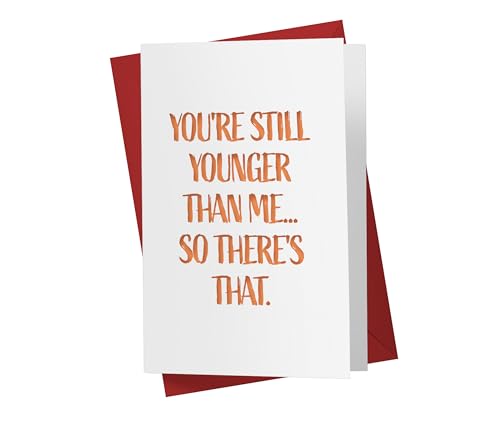 Karto Funny Birthday Card for Wife - Orange Younger | Premium Eco-Friendly Greeting Card