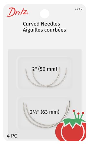 Dritz Curved Hand Needles for Quilting & Upholstery, 4-Count