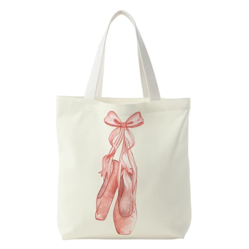 NATSUNO Canvas Tote Bag - Coquette Pink Bow Ballet Science Graduation Gift