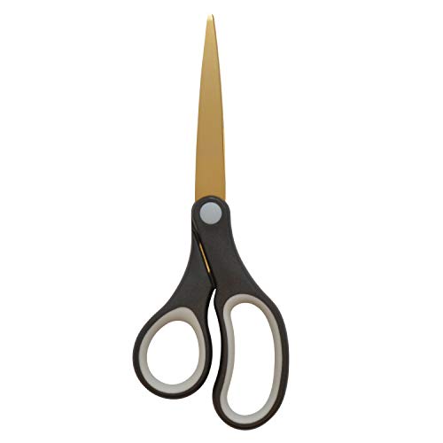 Westcott 8-Inch Titanium-Bonded Scissors 2-Pack for Office & Home, Black/Gold