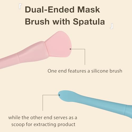 Jaasuee 4PCS Dual-Ended Silicone Face Mask Applicator Set with Spatula
