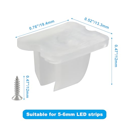 30 Pack LED Strip Mounting Clips for 5-6mm Neon Rope - Waterproof
