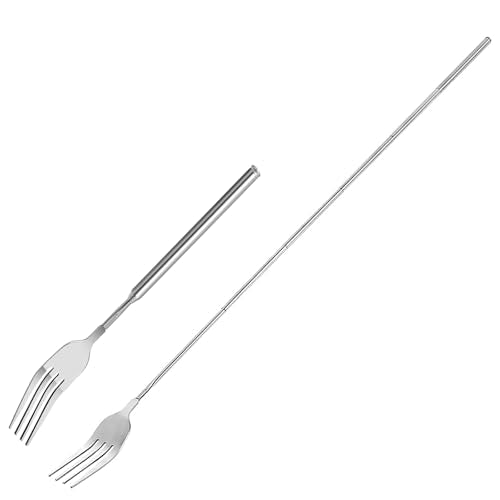 Nwstar 2PCS Extendable Stainless Steel Forks - Telescopic BBQ & Dinner Forks (8.7 to 25.4in)