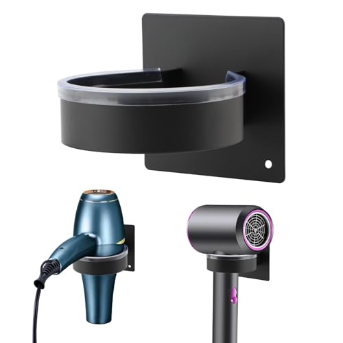 Wall Mounted Hair Dryer Holder - Self-Adhesive Stainless Steel Organizer