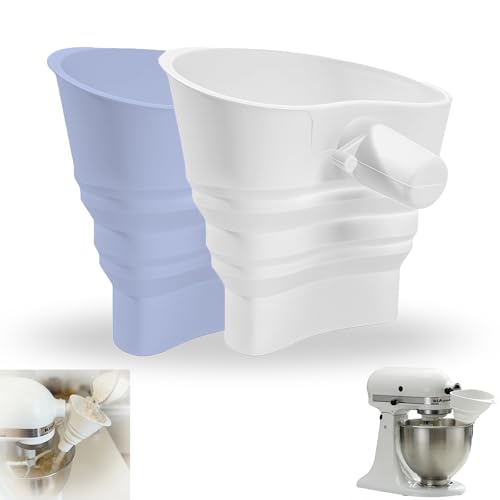2-Pack Flour Funnel for KitchenAid Stand Mixer - Silicone Pouring Attachment