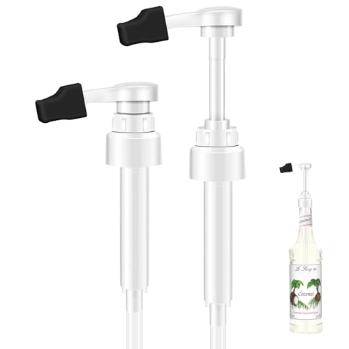 2-Pack White Syrup Pump Dispensers for 750ml Glass Bottles