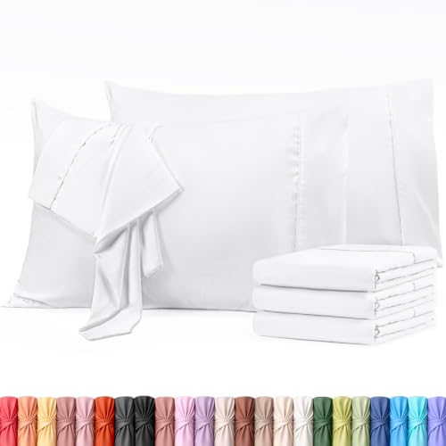 King Size Pillow Cases Set of 6 - Ultra Soft White Covers