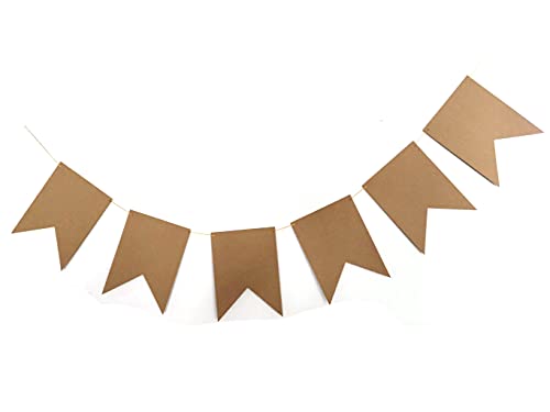DIY Kraft Paper Flag Banner Set for Birthdays & Weddings - 12pc