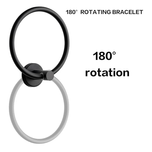 Matte Black Towel Ring - 6.29 Inch Stainless Steel Wall Mount