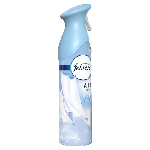 Febreze Air Mist, Air Freshener Spray, Odor Fighting Room Spray, Deodorizer for Home Bathroom Kitchen Office Apartment Dorm Room Classroom, Linen & Sky Scent, 8.1oz (Pack of 6)