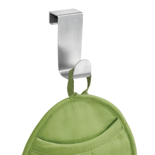iDesign Forma Brushed Stainless Steel Over-The-Cabinet Hook - 1" x 2.25" x 3"
