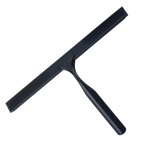 J&V TEXTILES 10-Inch Stainless Steel Shower Squeegee - Black