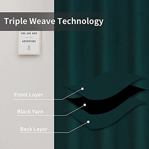 Easy-Going Deep Teal Blackout Curtains - 42"W x 84"L, 2 Panels