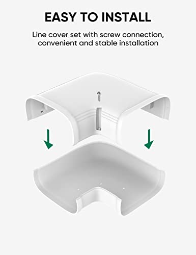 Plusluck 3" Flat Elbow PVC Line Cover for Mini Split Systems