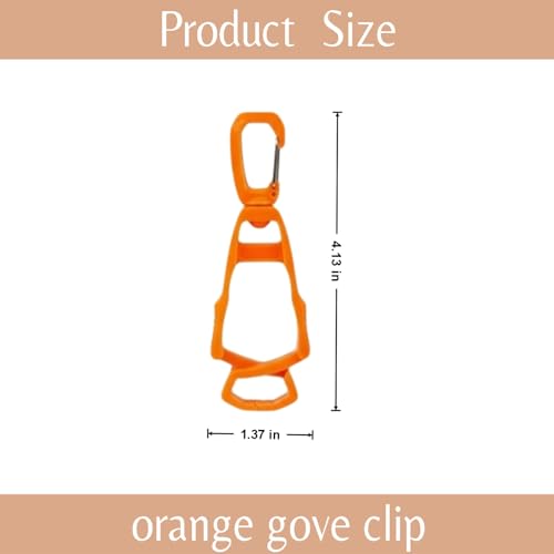 12 Pack Heavy Duty Glove Clips with Carabiner for Work Gear