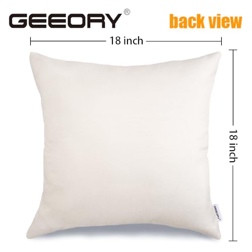 GEEORY Halloween Pillow Covers Set of 4 - 18x18 Inch Ghost & Cat Designs