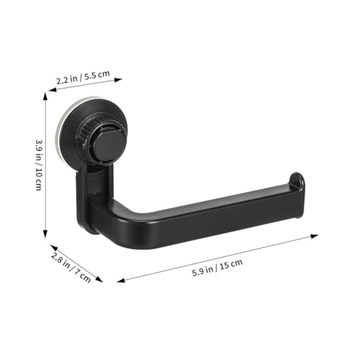 Operitacx Suction Cup Toilet Paper Holder Matte Black No-Drill Wall Mount (6.49 x 3.93 inches)
