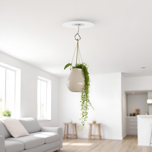 Adhesive Ceiling Hooks with Safety Clasp for Home Decor