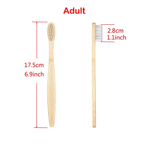 SEVENHEAD Bamboo Toothbrushes for Adults - 2 Pack Eco-Friendly Soft Bristles